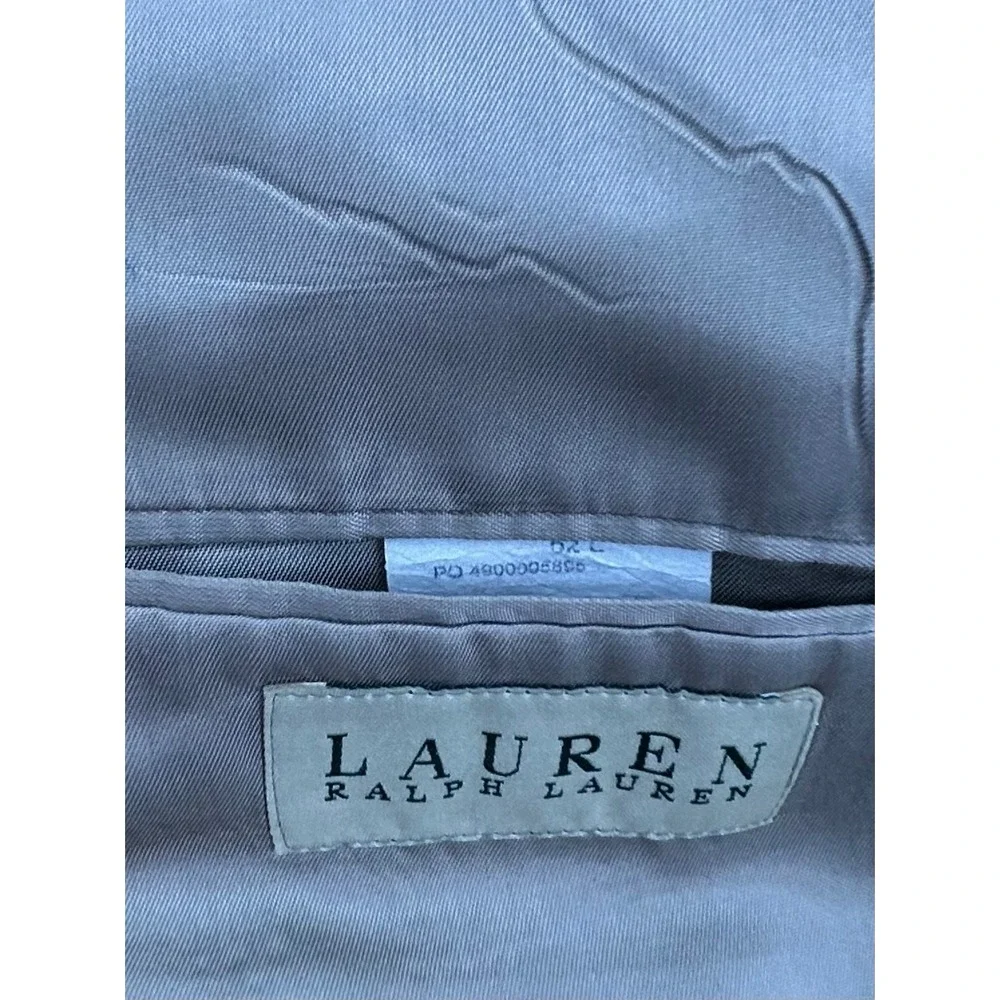 Lauren Ralph Lauren Mens 52L Silk Wool Houndstooth Blazer Sport Coat Tan Blue